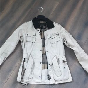 Barbour belt short trench jacket